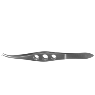 Castroviejo-Colibri Forceps, .12mm, Flat handle with hole pattern, Stainless
