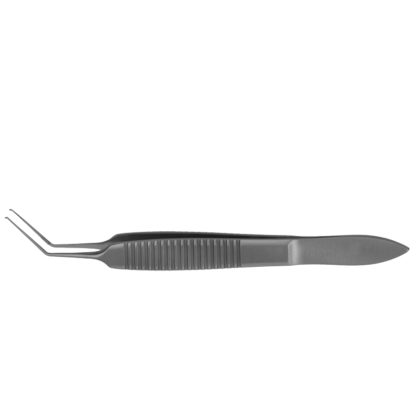 Utrata Capsulorrhexis Forceps, Angled 12mm, Flat serrated handle, Stainless