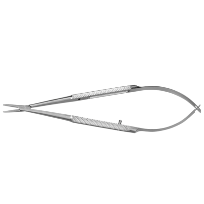 Barraquer Needle Holder, Fine Delicate, Straight 10mm, No Lock, Round handle, Stainless
