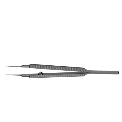 Girard Tying Forceps, Curved x 5mm, Diamond knurled handle, Stainless