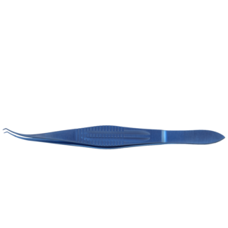 Colibri Corneal Forceps, .12mm, Flat serrated handle with lateral grooves, Titanium